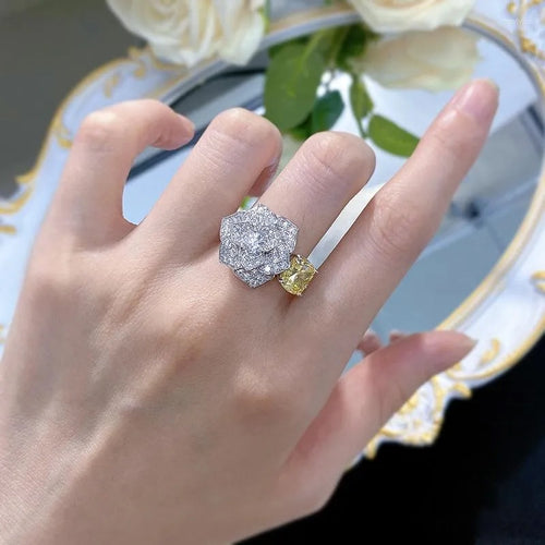 Flower Ring Silber