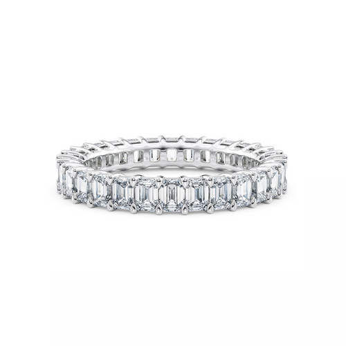 Emerald Ehering 14K Weissgold