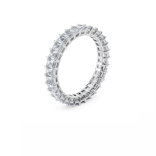 Emerald Ehering 14K Weissgold
